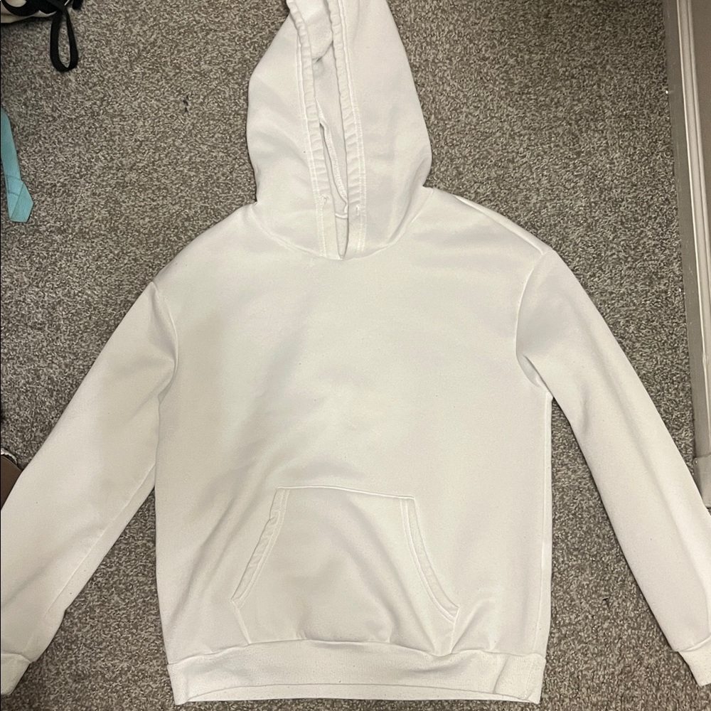 White Hoodie with Front Pocket